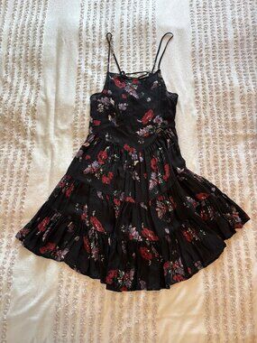 Free People black floral summer dress, size small petite